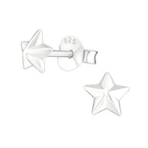 Sterling Silver Dainty Star Stud Earrings